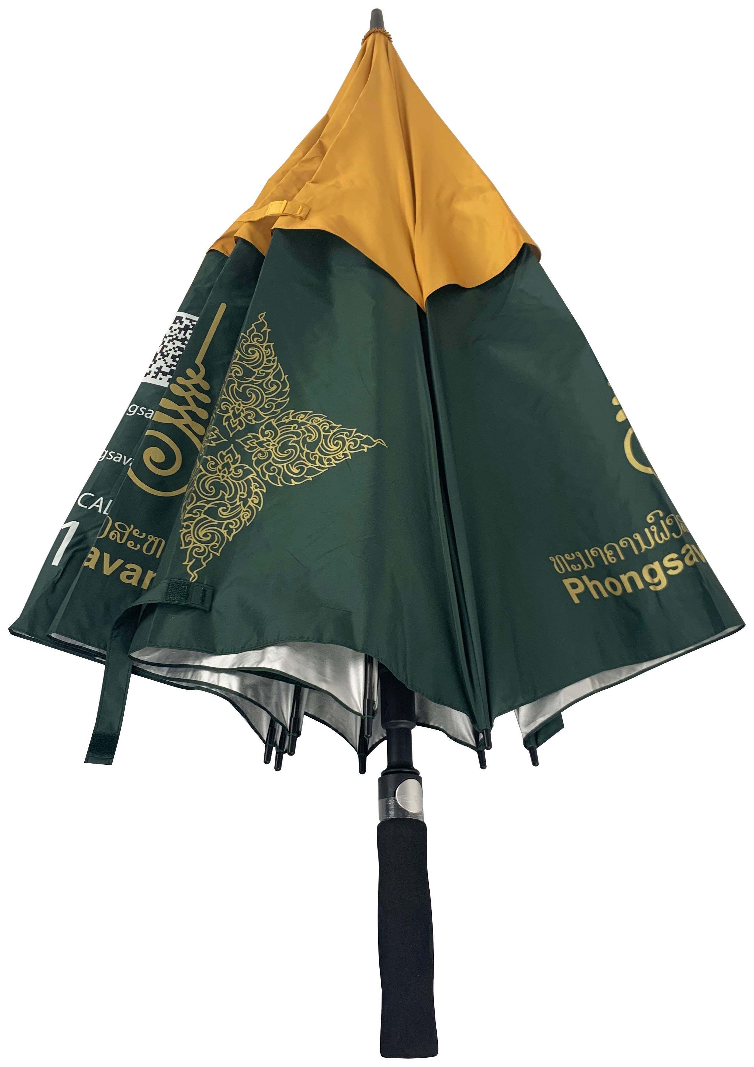 34 inch orange and green uv protected double layers air vented super large golf umbrella for sale