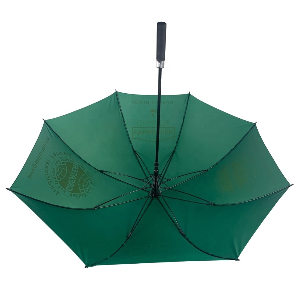 High Quality 60Inch  Extra Large Green Colour  Windproof Automatic Open  Waterproof Customized Golf Umbrella With Logo Printing