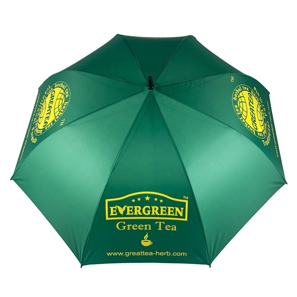 High Quality 60Inch  Extra Large Green Colour  Windproof Automatic Open  Waterproof Customized Golf Umbrella With Logo Printing