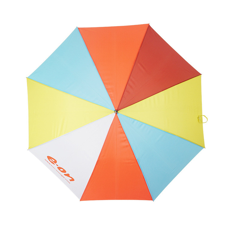 23''*8k Promotion Advertising AD Logo Print Auto Open Stitching Color Cheap EVA Handle Straight Umbrella