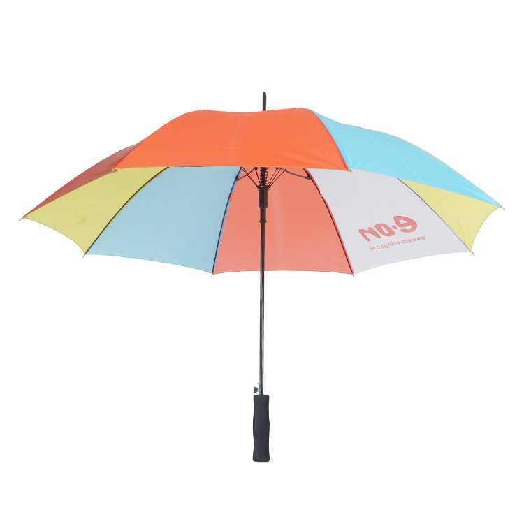 23''*8k Promotion Advertising AD Logo Print Auto Open Stitching Color Cheap EVA Handle Straight Umbrella