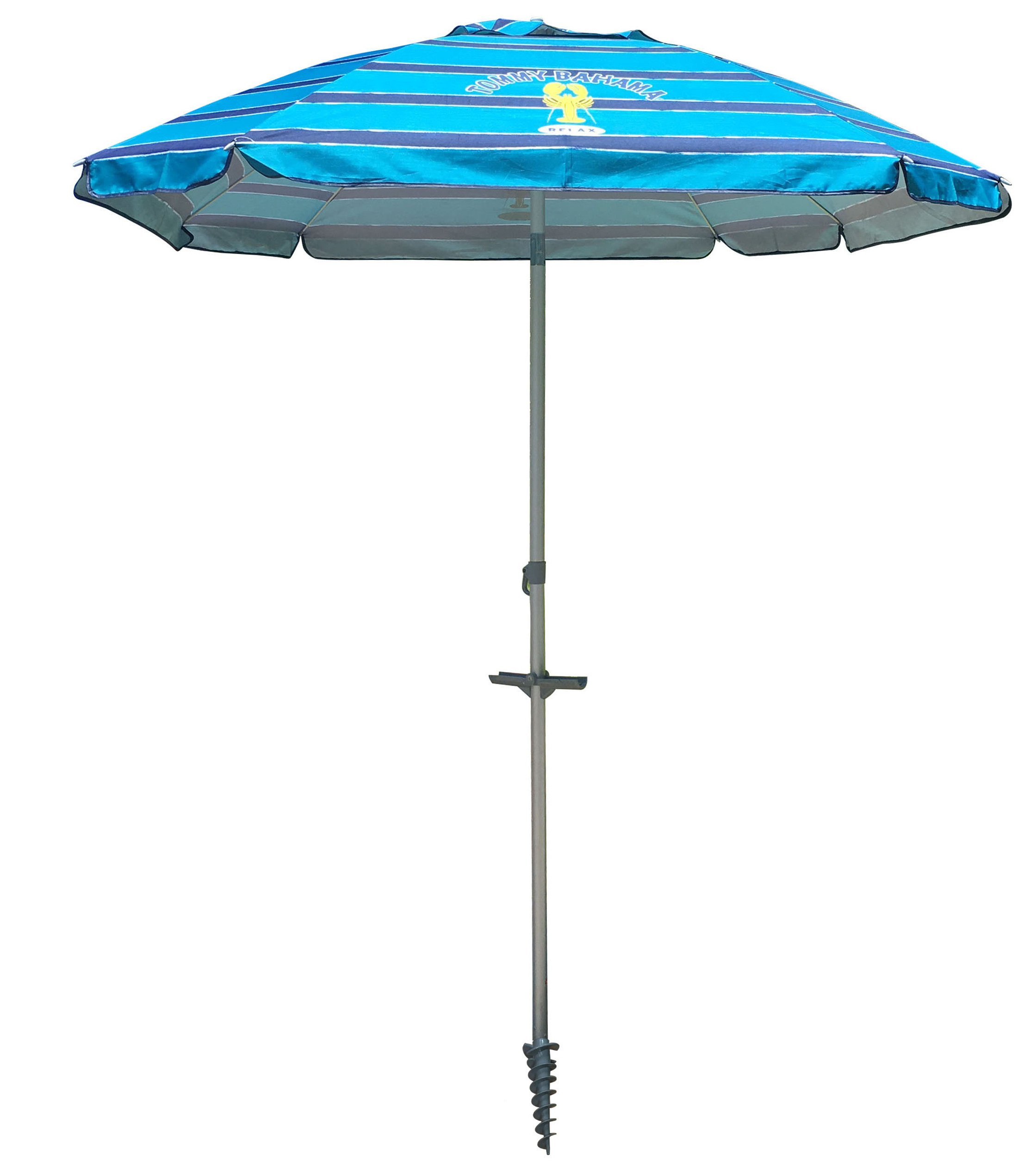 45inch adjustable aluminum outdoor beach umbrella with sand screw anchor