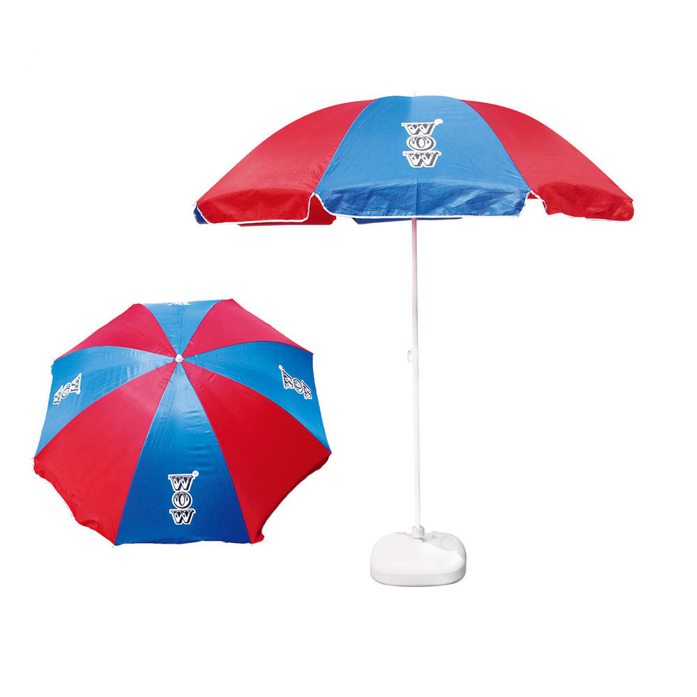 High quality china factory 38 inch blue and red custom logo printed advertising market beach umbrella