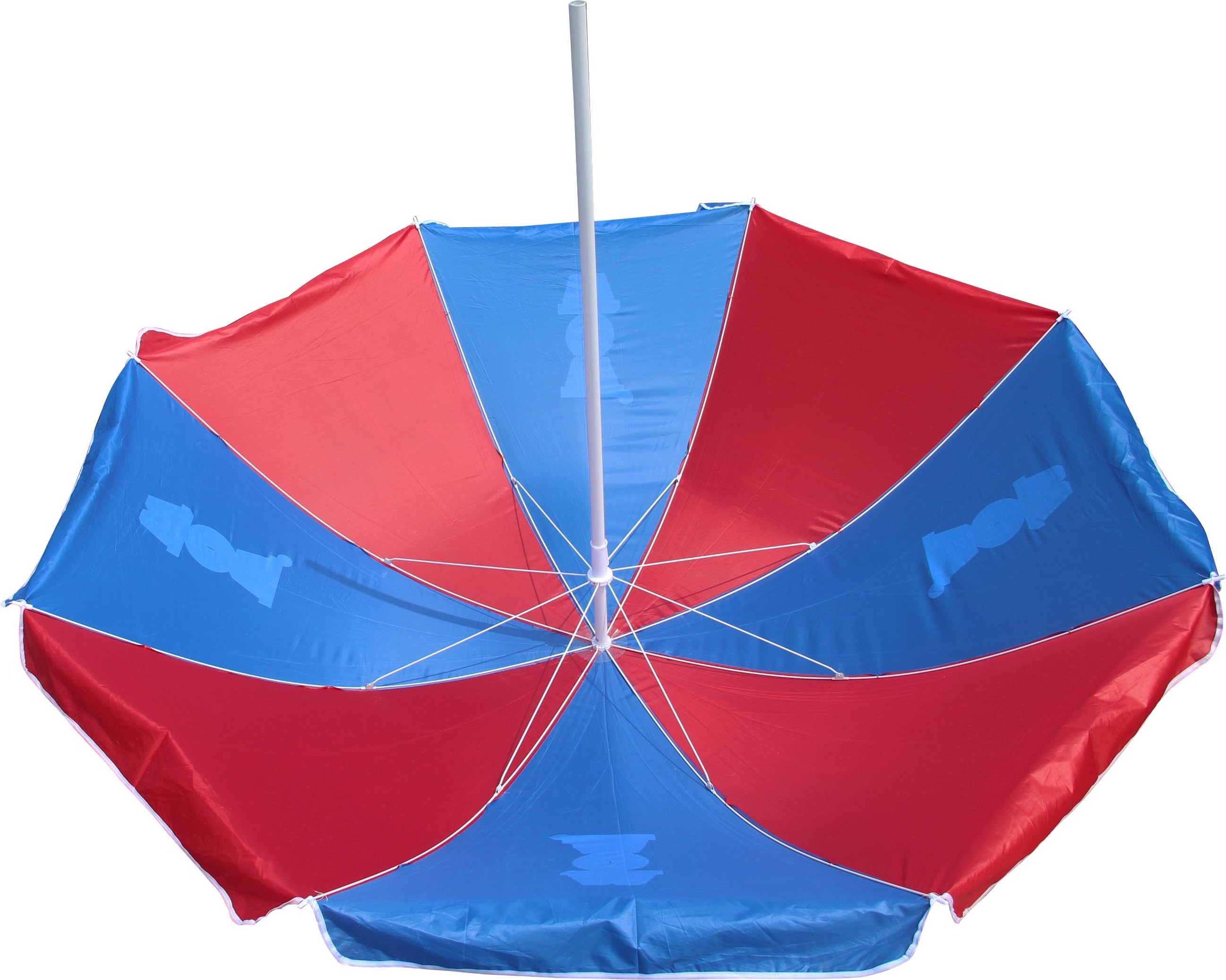 High quality china factory 38 inch blue and red custom logo printed advertising market beach umbrella