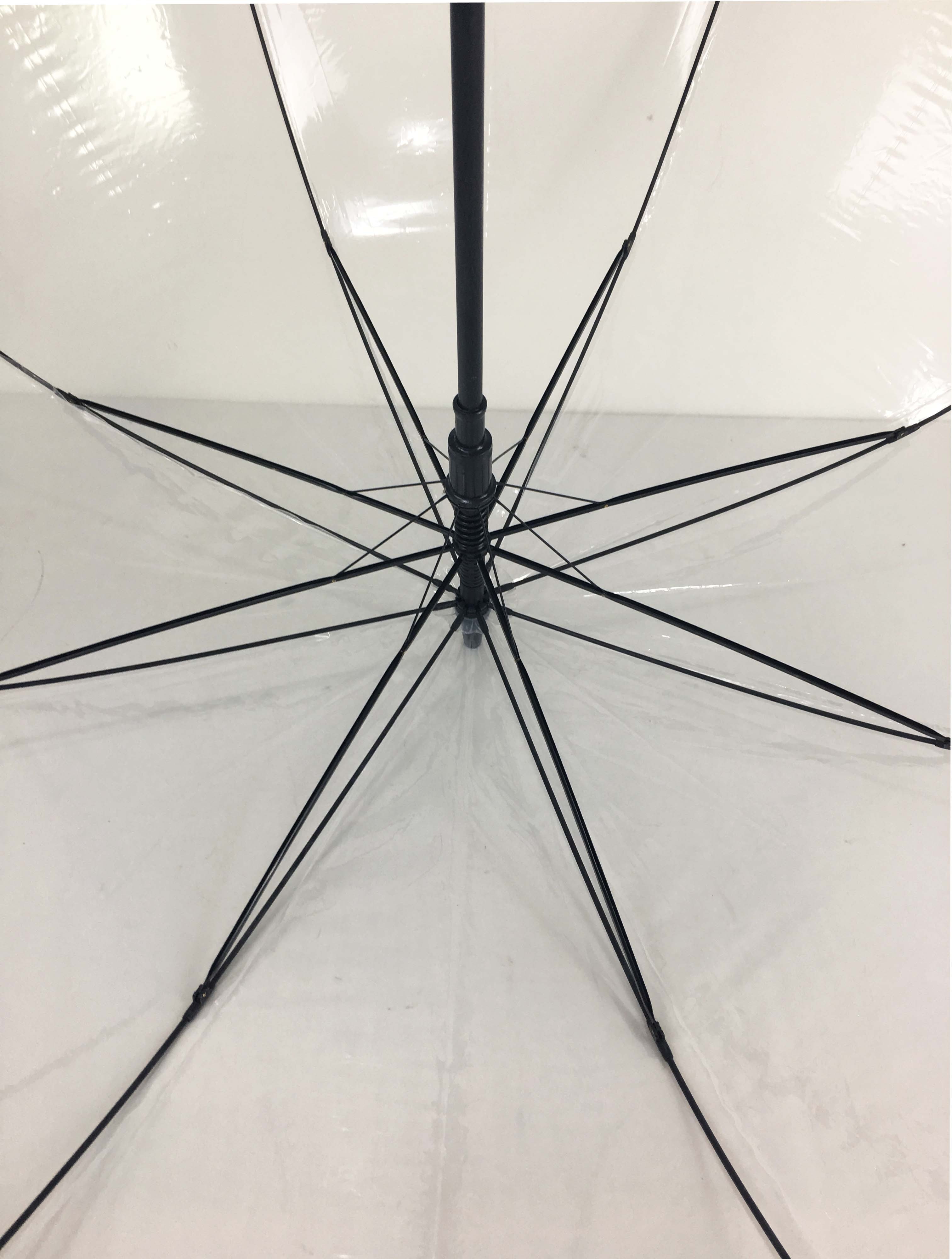 Xiamen 30inch straight auto open clear transparent golf umbrella for sale