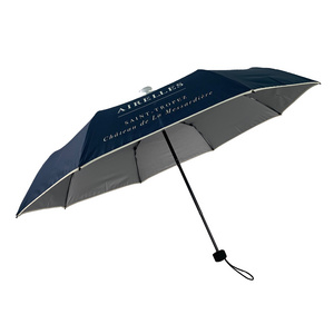 Top Quality 21"*8k No Water Drip Plastic Cover 3 Folding Customized Logo Rain Umbrella with Silver Coating