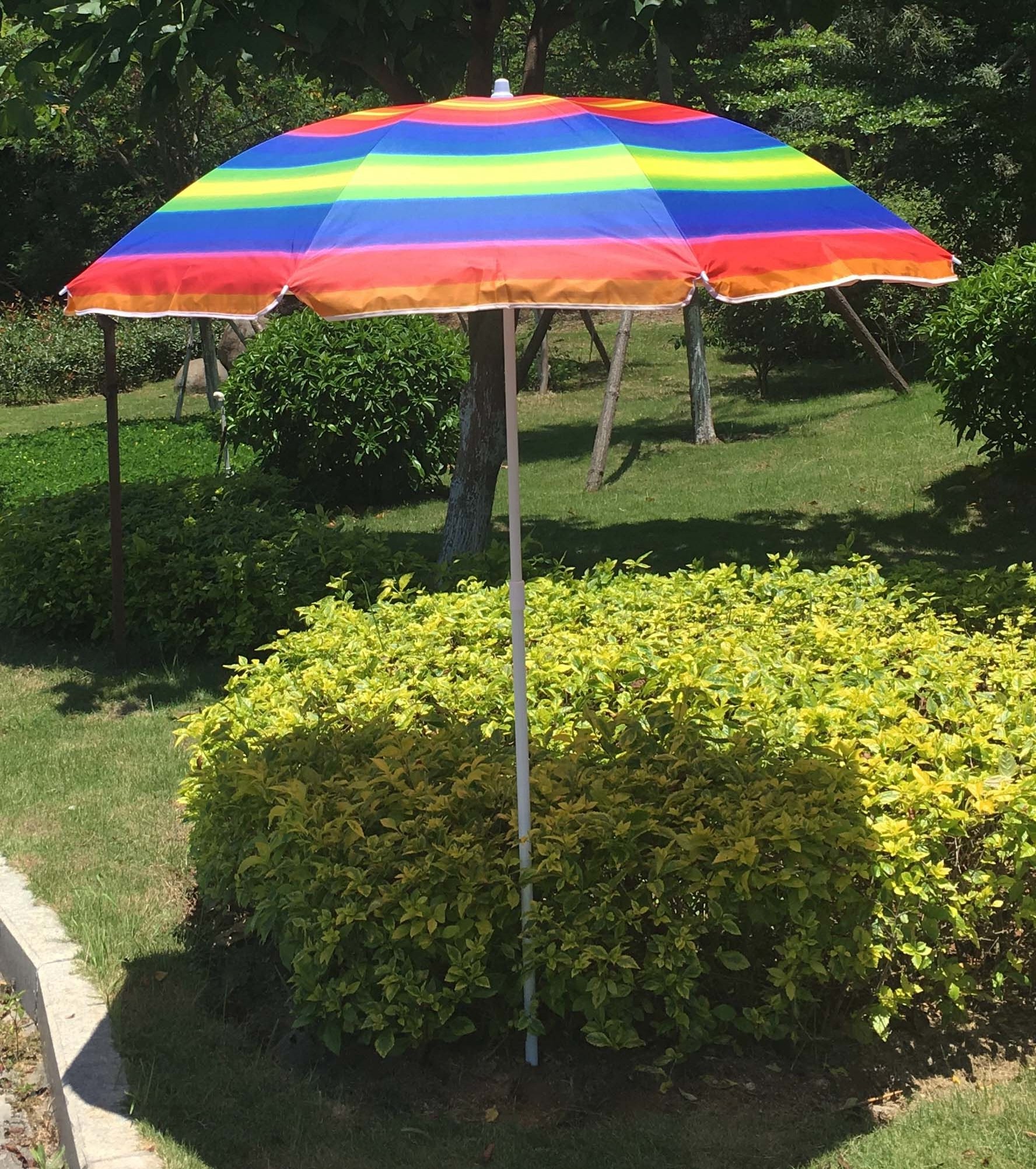 34 inch colorful sunshade beach umbrella with fringe for promotion