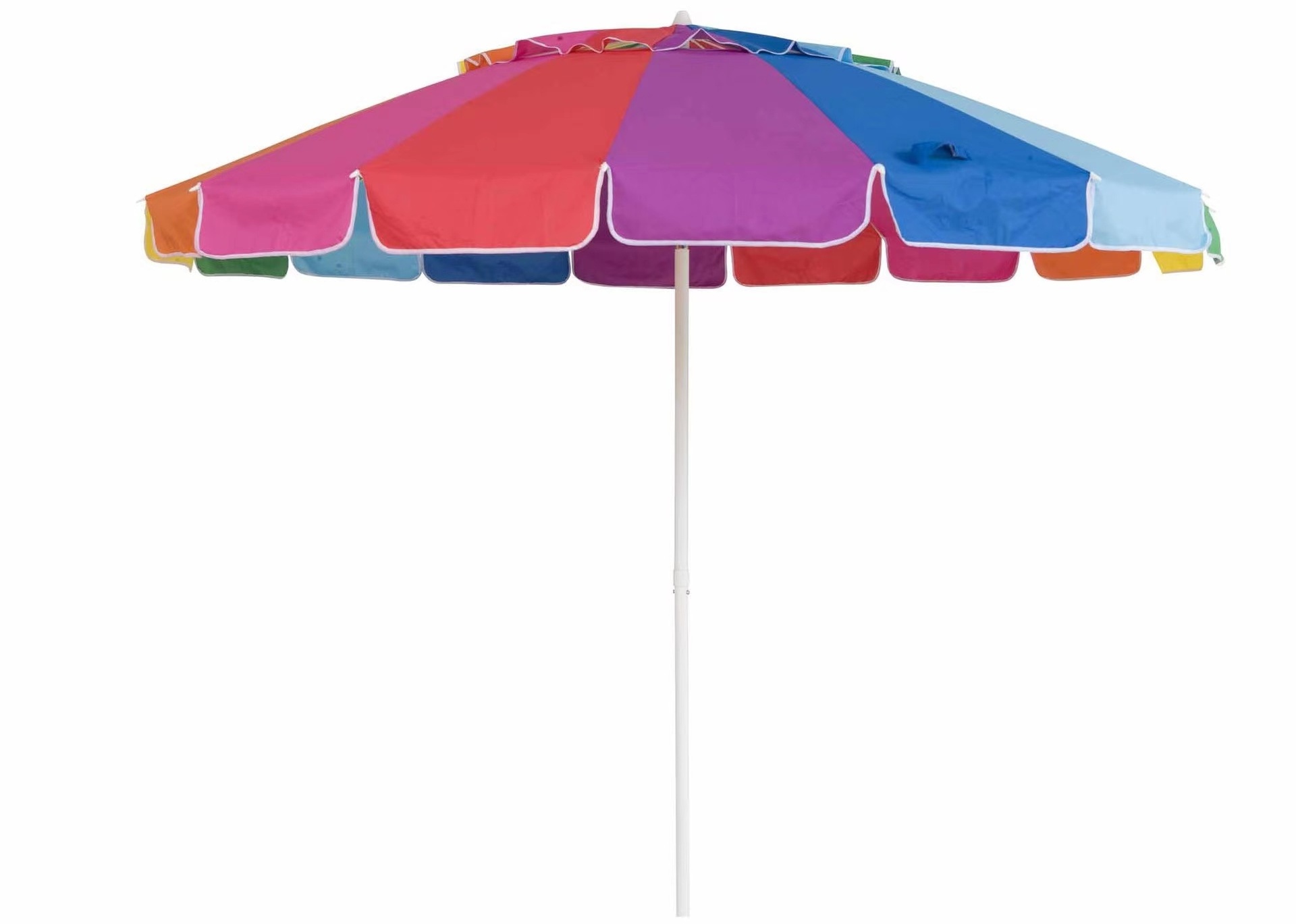 High Quality Hot Sale Outdoor 16 Ribs Windproof Colorful Rainbow Customized Beach Umbrella With Tilt