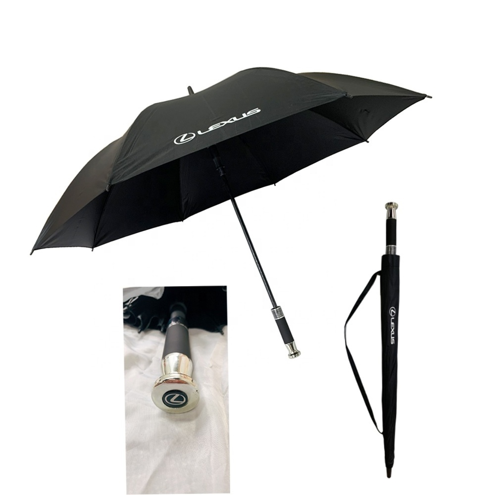 High Quality 27Inch 30inch  Auto Open Strong Windproof Customized Logo Premium Handle With brand logo Lexus golf umbrella