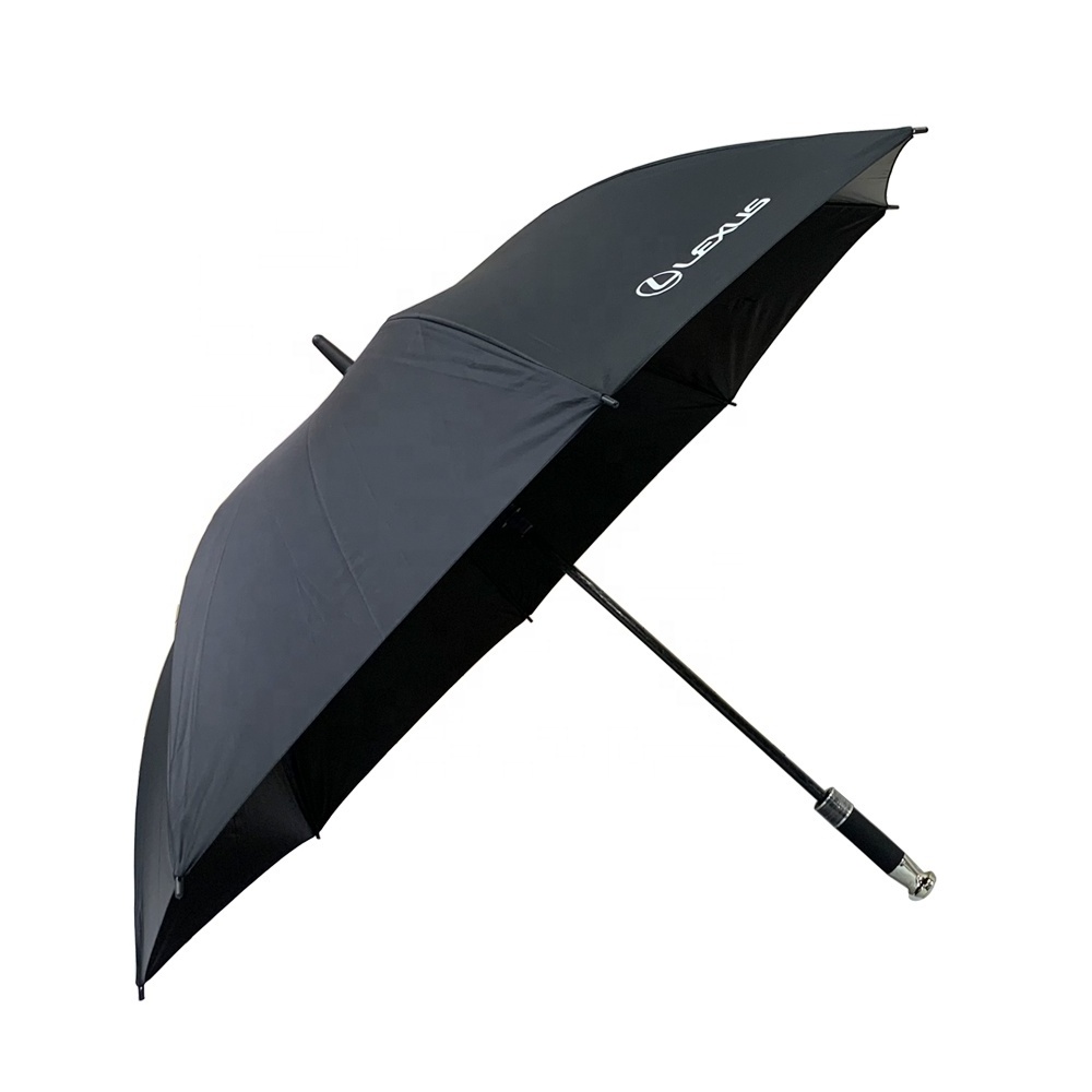 High Quality 27Inch 30inch  Auto Open Strong Windproof Customized Logo Premium Handle With brand logo Lexus golf umbrella