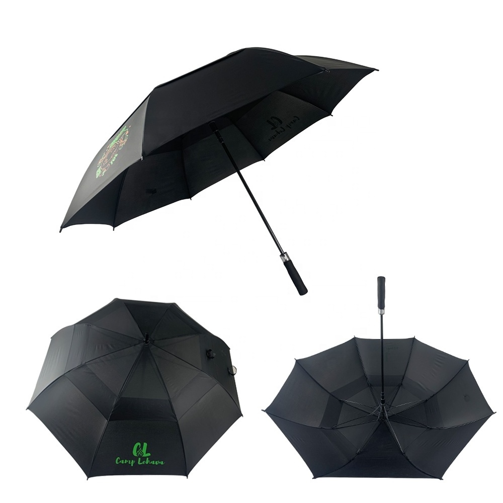 High Quality Novelty 30Inch Customize Umbrella Double Canopy Golf Umbrella With Logo Printing