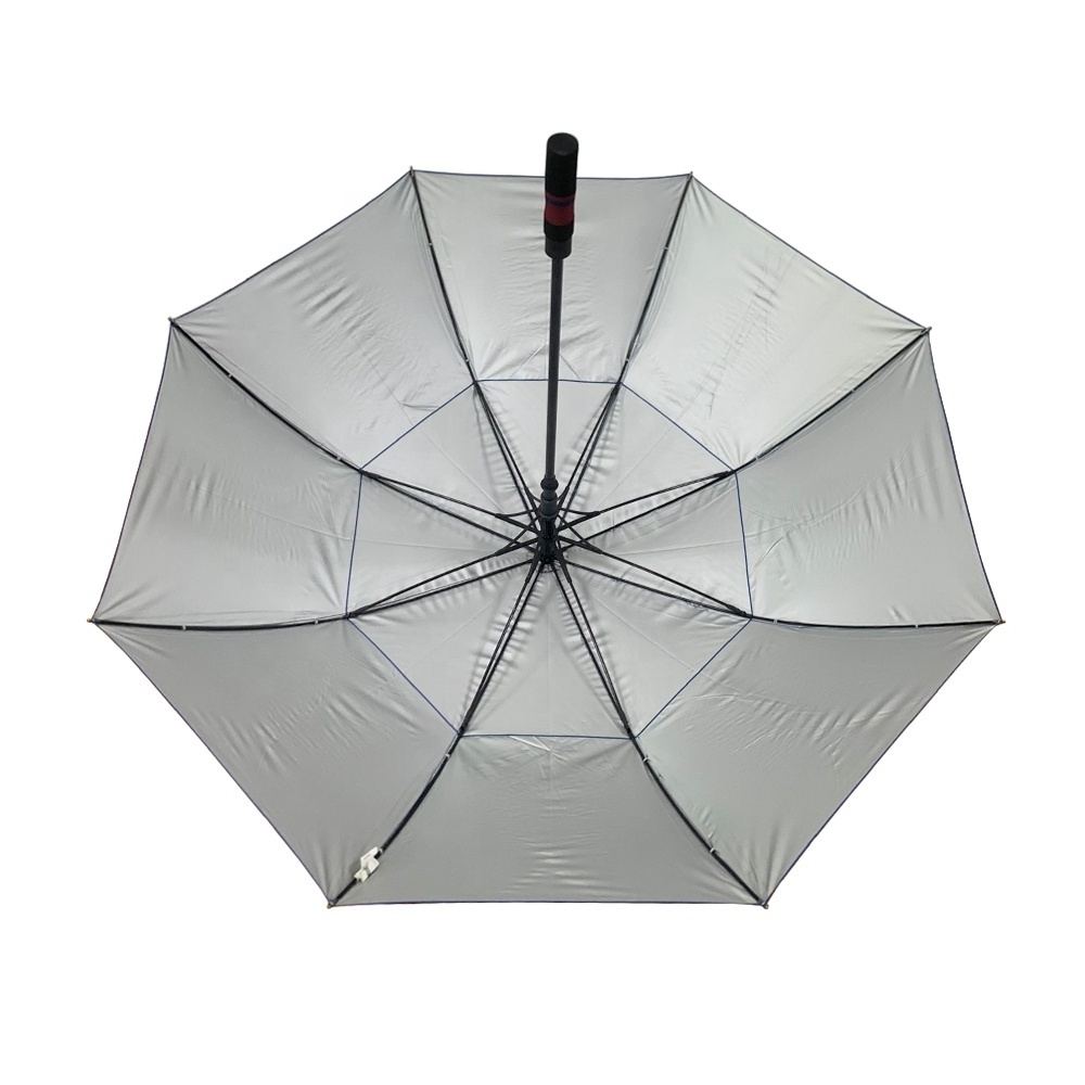 Manufacturer 60inch 68inch UV Double Canopy Vented Windproof Custom Logo Prints Bussine Promotional Branded Custom Golf Umbrella