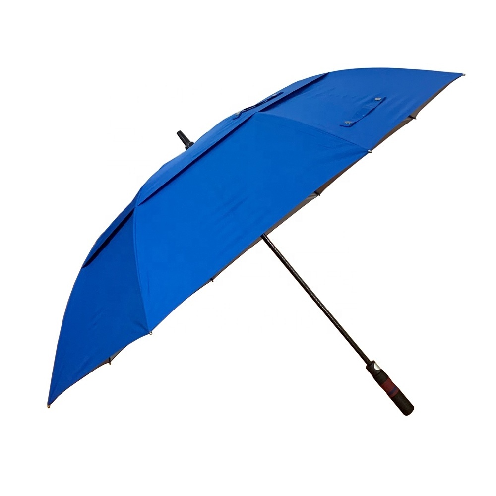 Manufacturer 60inch 68inch UV Double Canopy Vented Windproof Custom Logo Prints Bussine Promotional Branded Custom Golf Umbrella