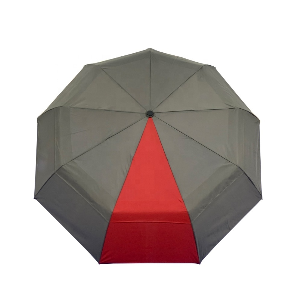 High Quality 21Inch 9Ribs RPET Auto Open And Close Double Canopy 3 Fold Umbrella With Custom Logo