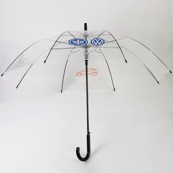 Hot Sale Cheapest 23inch*8K Straight Auto Open Transparent Clear PVC Adult Umbrella with Custom Logo