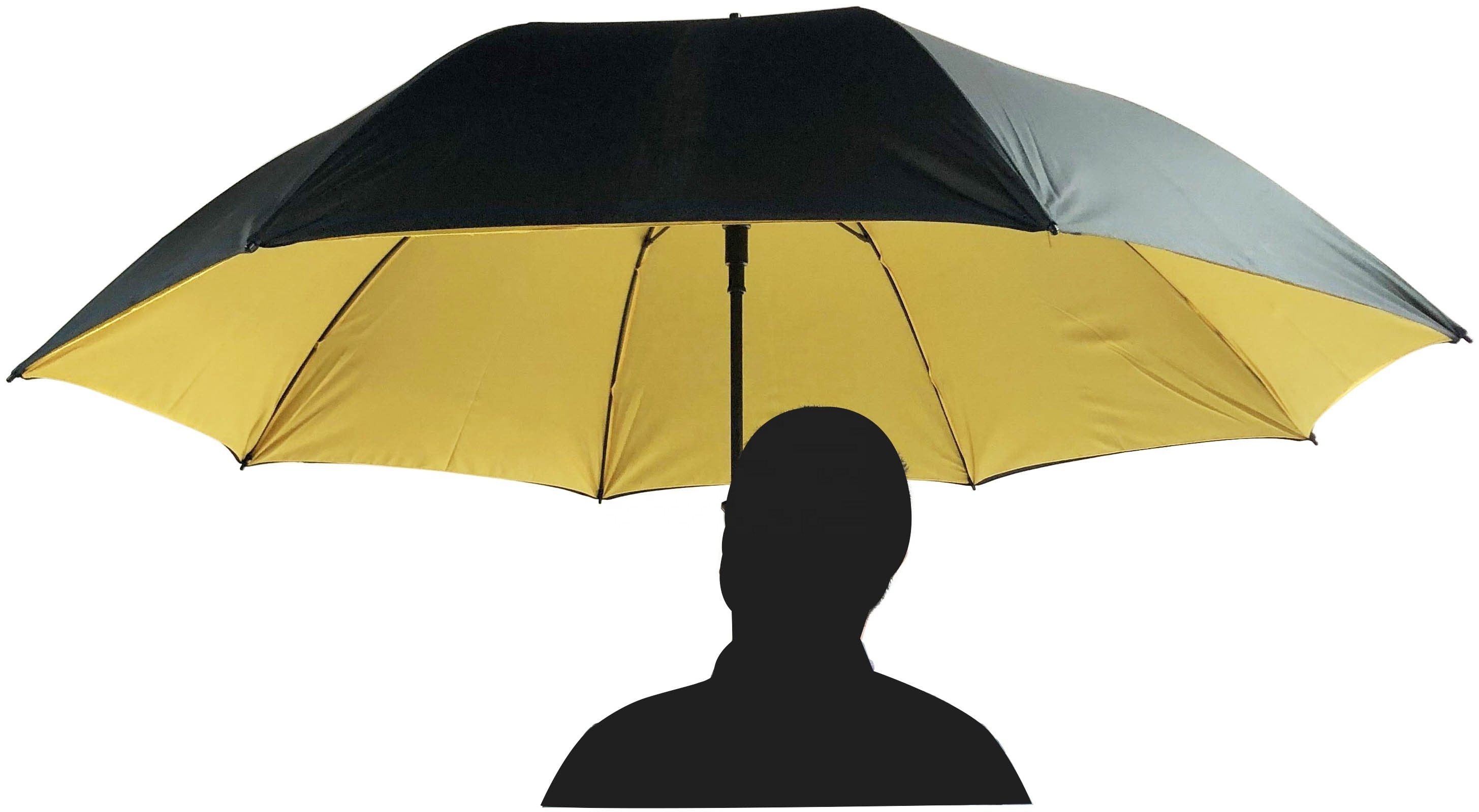 Extra large black and yellow double layers 68 inch oversize windproof golf umbrella OEM