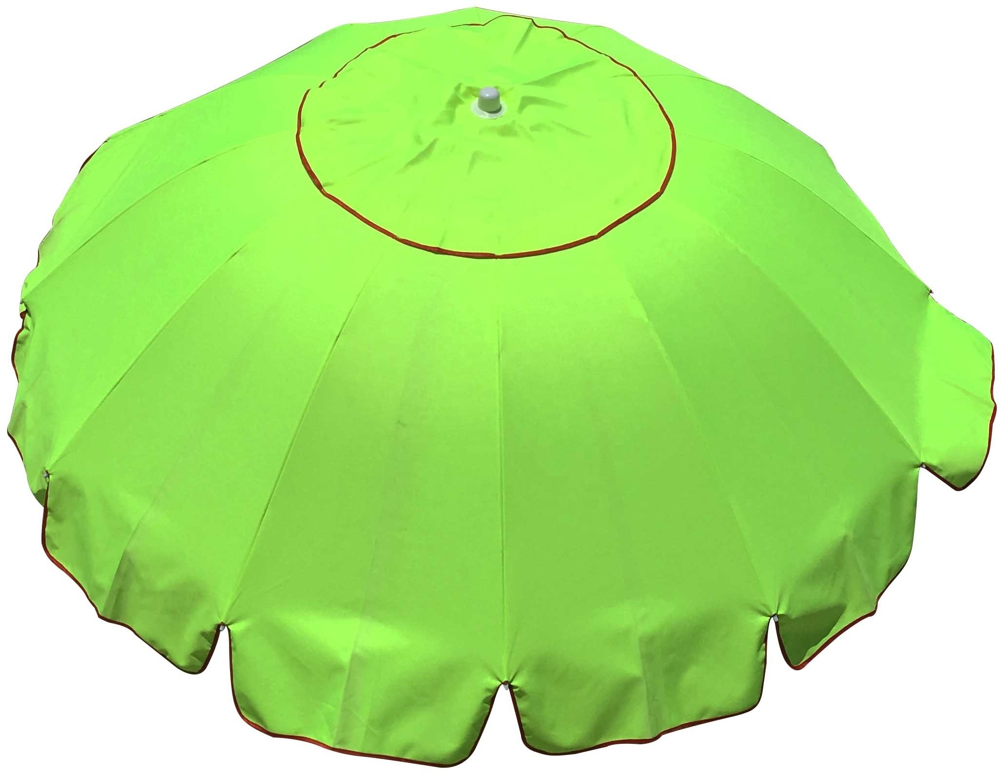 42inch 12ribs green color heavy duty windproof pool beach umbrella with fringe