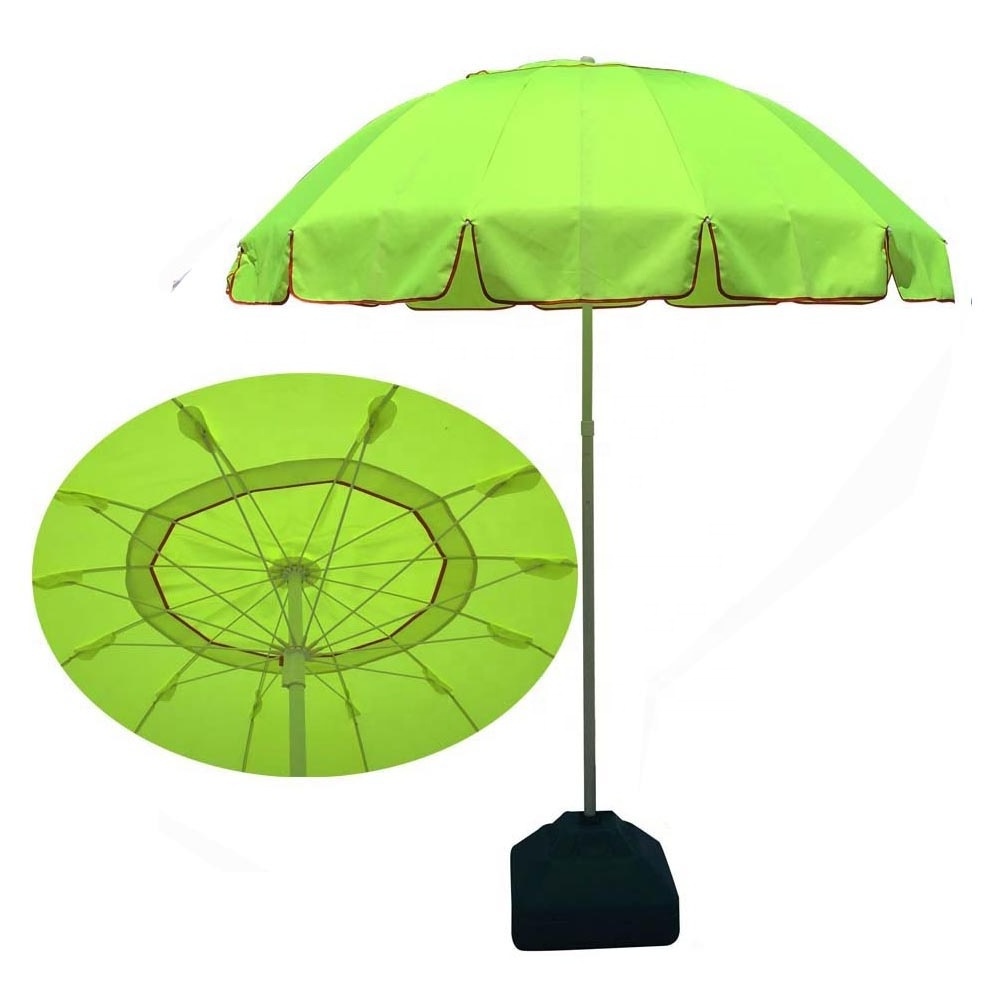 42inch 12ribs green color heavy duty windproof pool beach umbrella with fringe