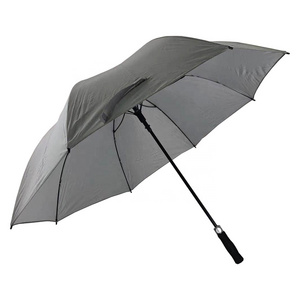 2023  New Design 30Inch 8K Gray Colour Full Fiberglass Reflective Fabric Golf Umbrella