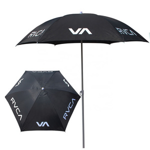 36inch black color promotional beach umbrella with logo print