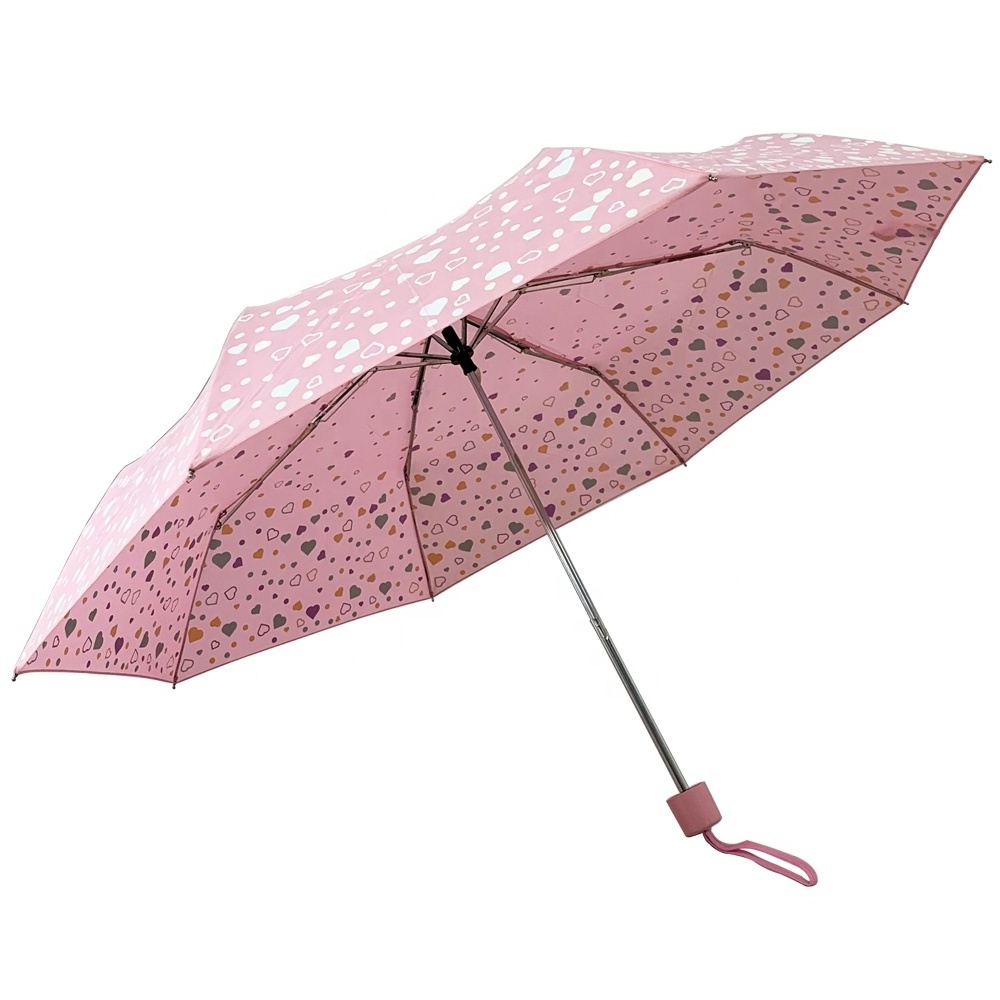 2022Year 21Inch Custom Design Change Color  When Wet Three Fold Magic Umbrella For Promotion And Advertising