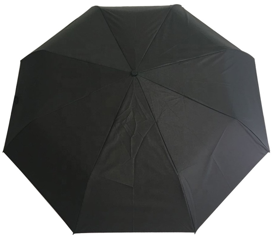 Black And Red Three Folding Telescopic Double Layer Umbrella For Rainproof And Sunshade