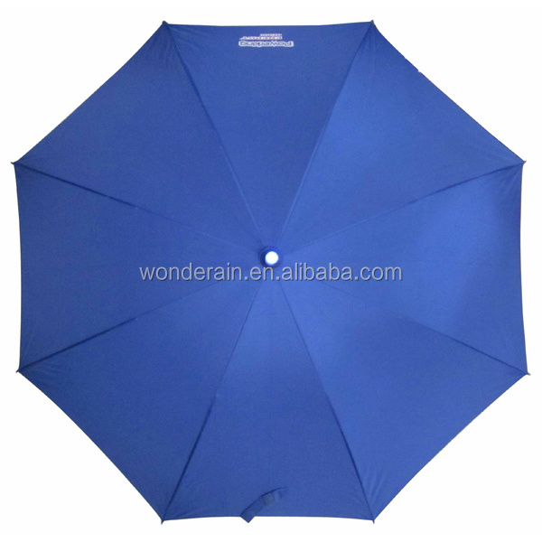 23inch straight blue color led light umbrella with custom print for advertising