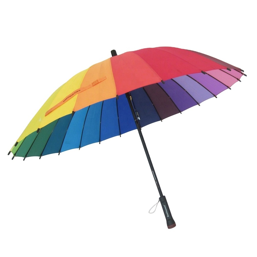 27inch 24k straight manual open multi colors golf Color umbrella wholesale