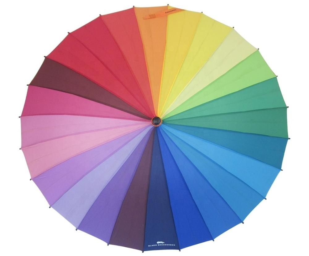 27inch 24k straight manual open multi colors golf Color umbrella wholesale