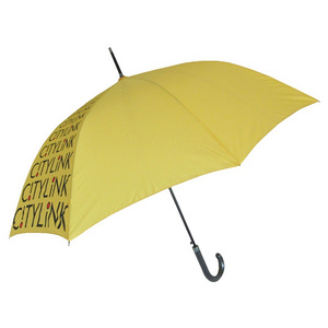 23Inch Yellow Color Custom Logo Printed Automatic Open Straight Umbrella