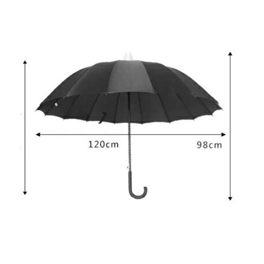 27Inch Good Quality Customized 16ribs Waterproof No Drip Umbrella With Plastic Cover