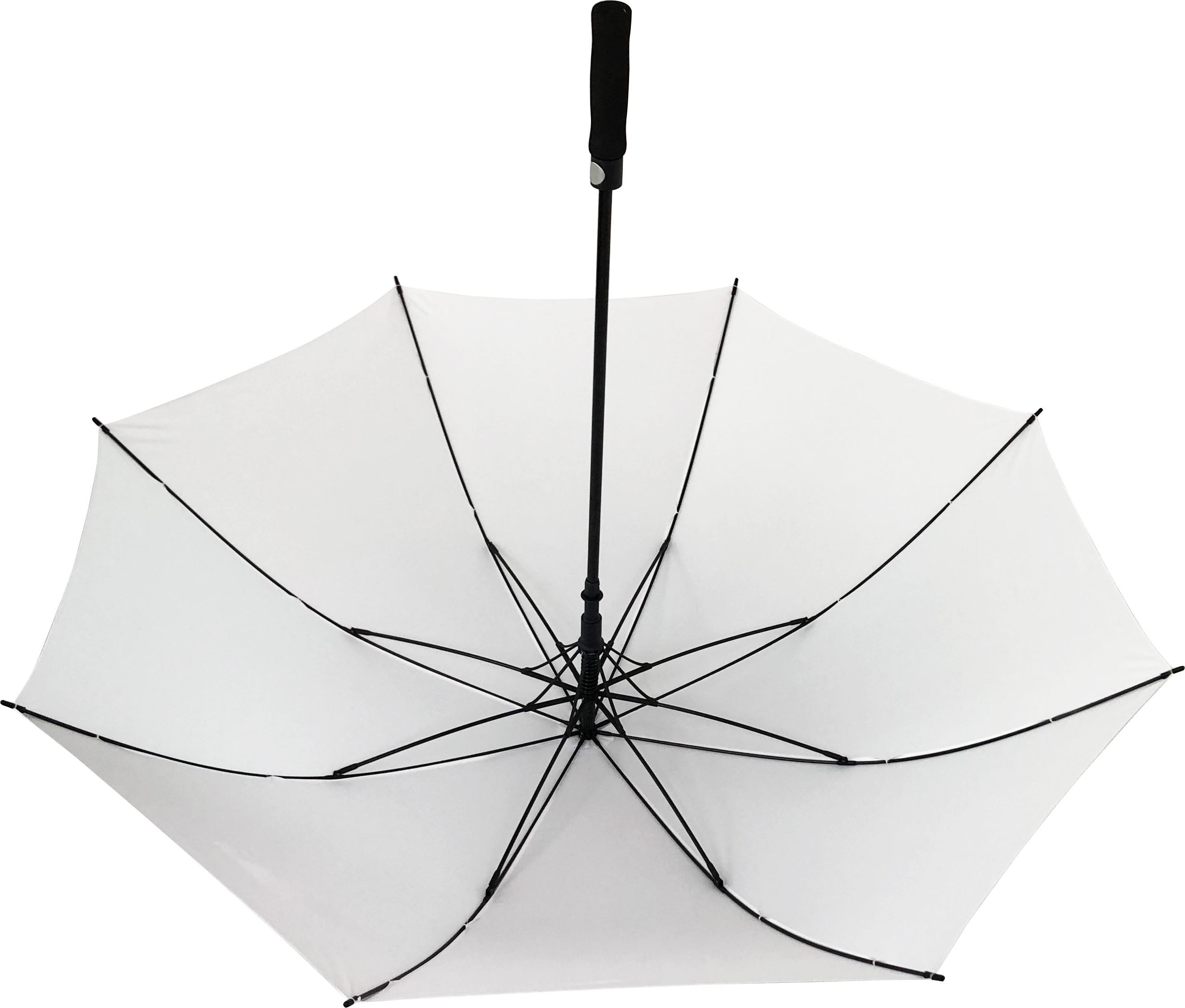 Free design 30 inch pure white full fiberglass windproof golf umbrella accept custom print