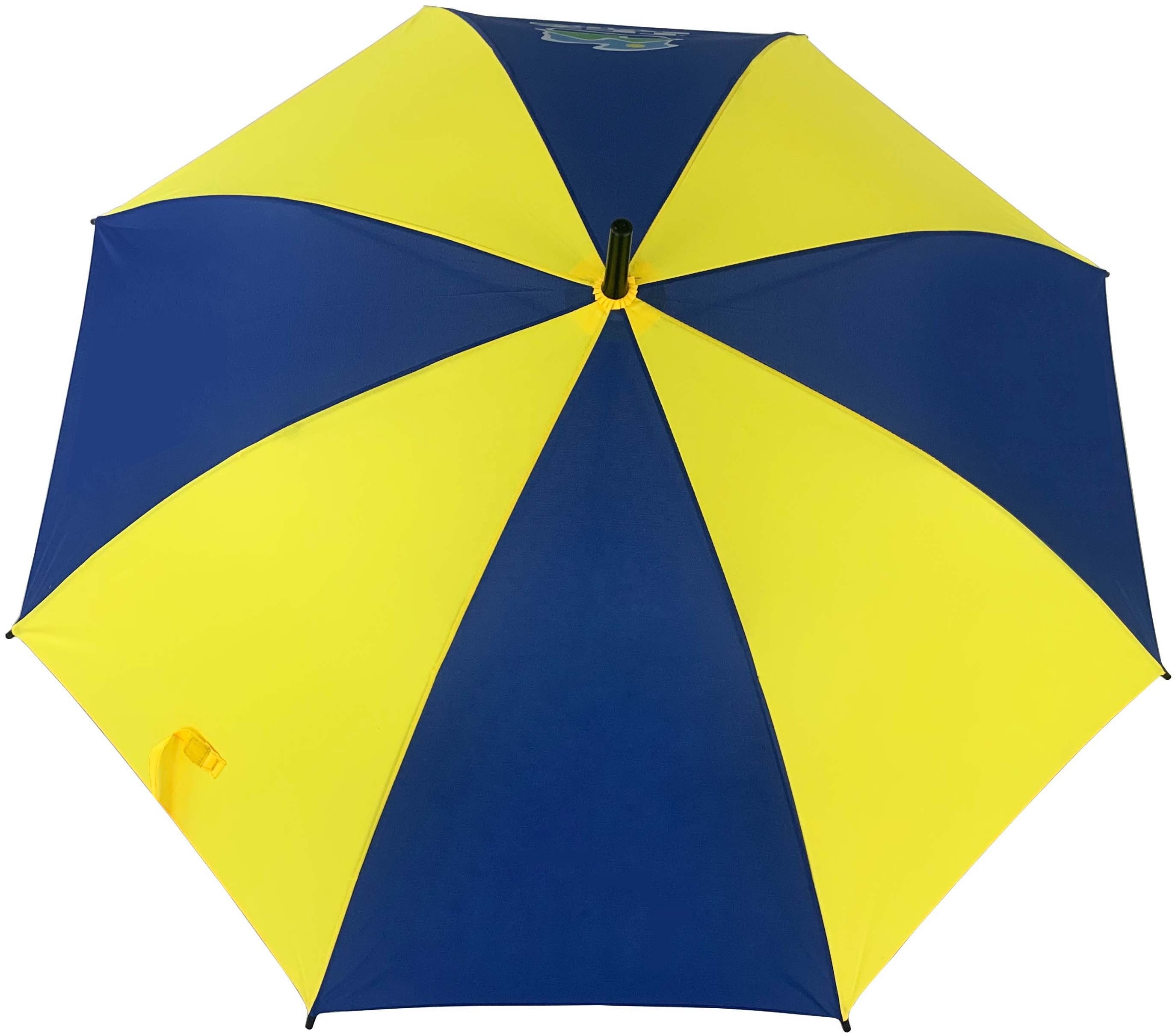 23Inch 8K fast delivery automatic blue and yellow promotional straight umbrella accept custom logo