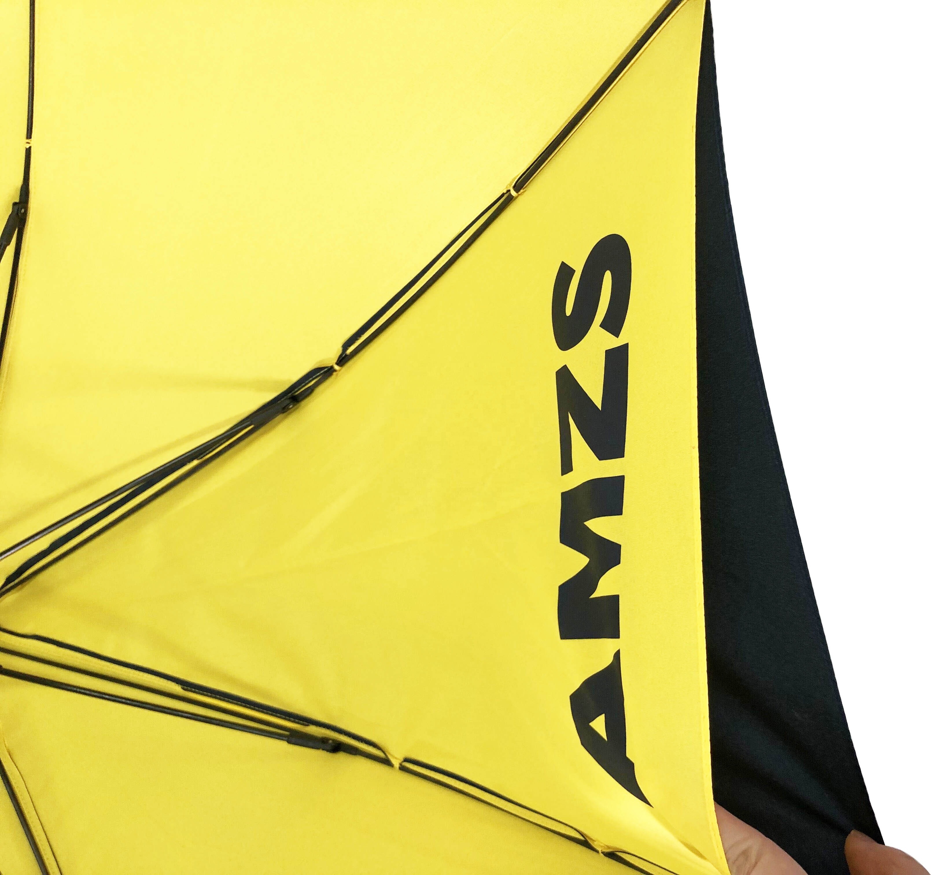 23 inch full fiberglass anti-rusted windproof double side blue and yellow umbrella with logo print inside