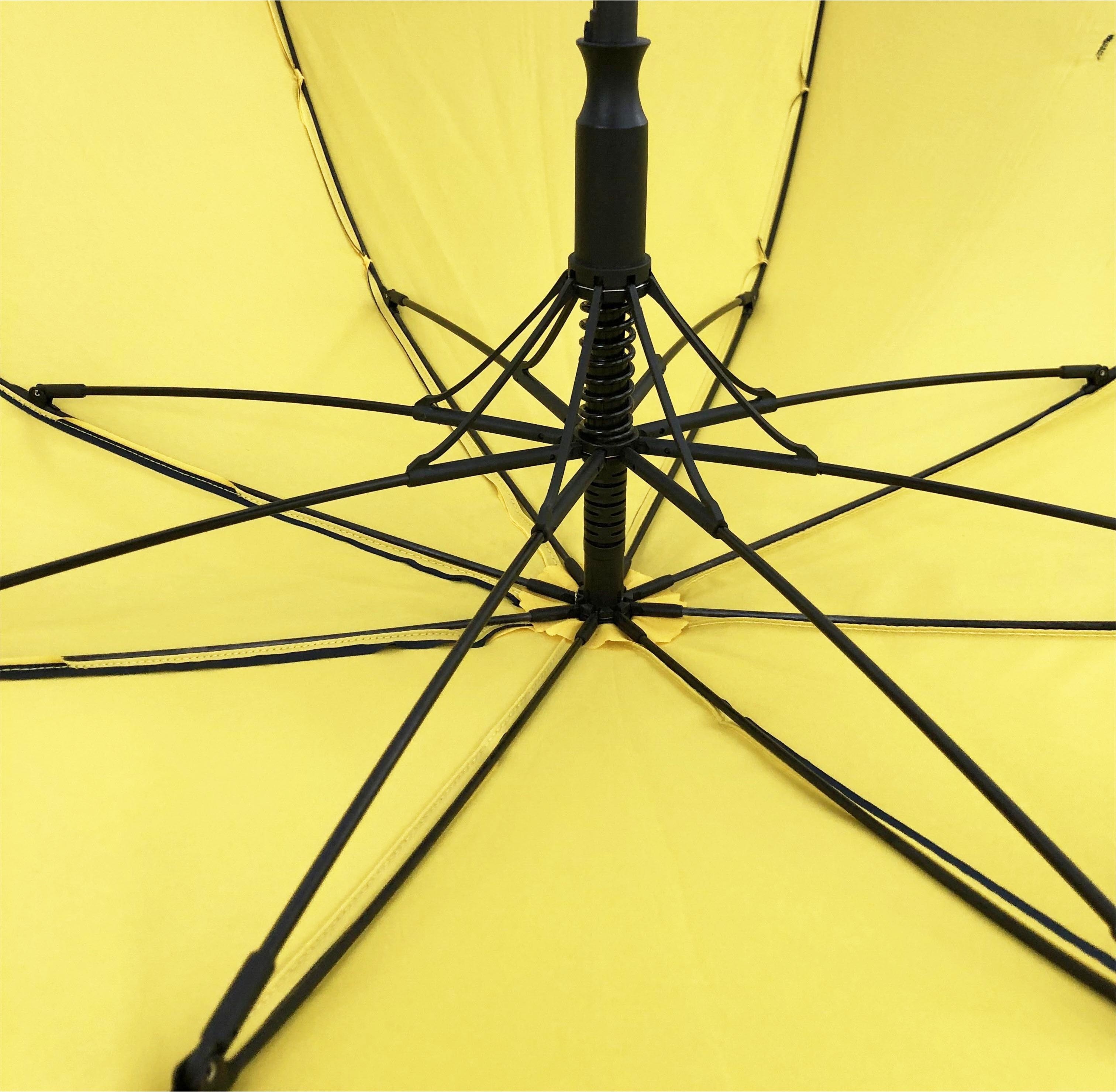 23 inch full fiberglass anti-rusted windproof double side blue and yellow umbrella with logo print inside