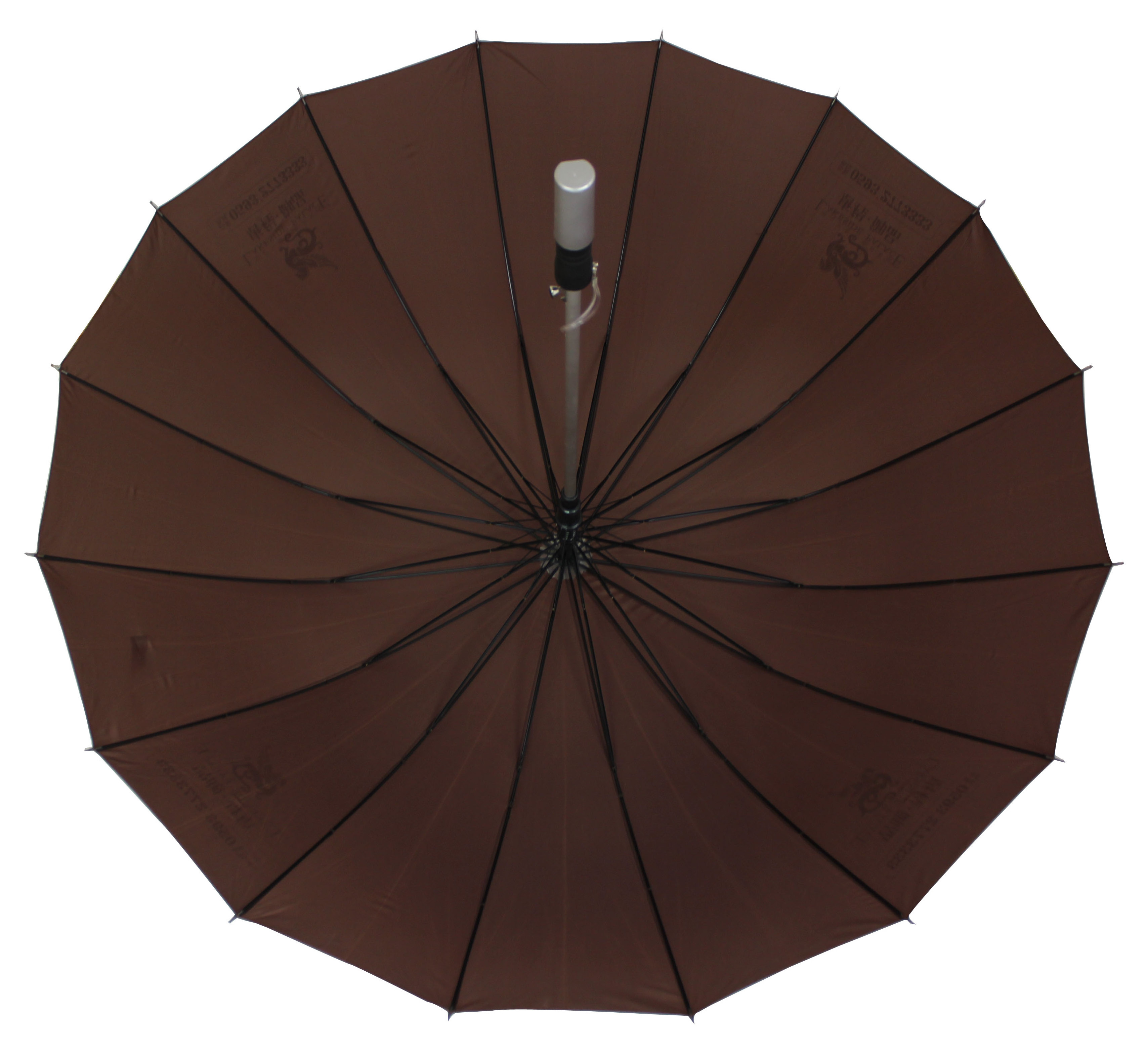 27 inch high quality 16ribs brown color strong  windproof golf umbrella for advertisement