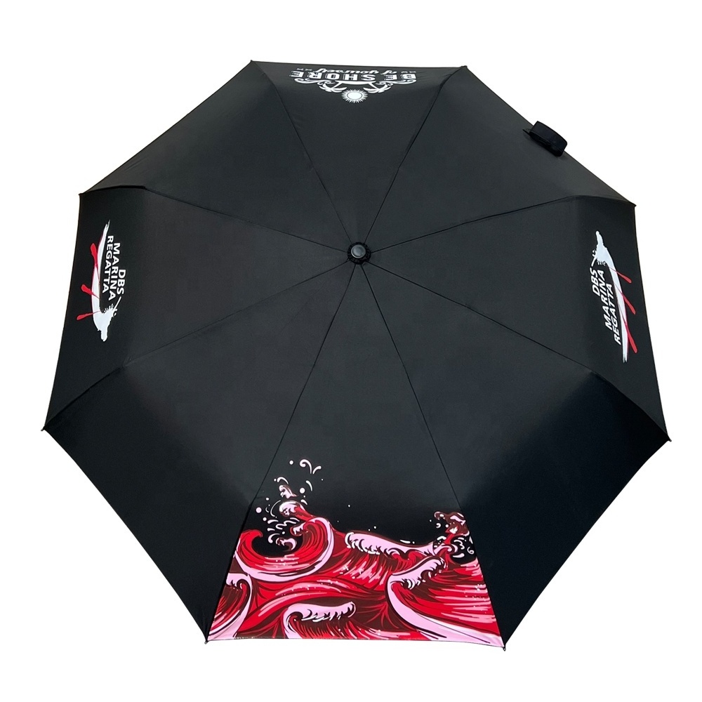 Wholesale Hot Selling 21Inch 8K  Manual Open  3 Fold Umbrella With logo  Printing