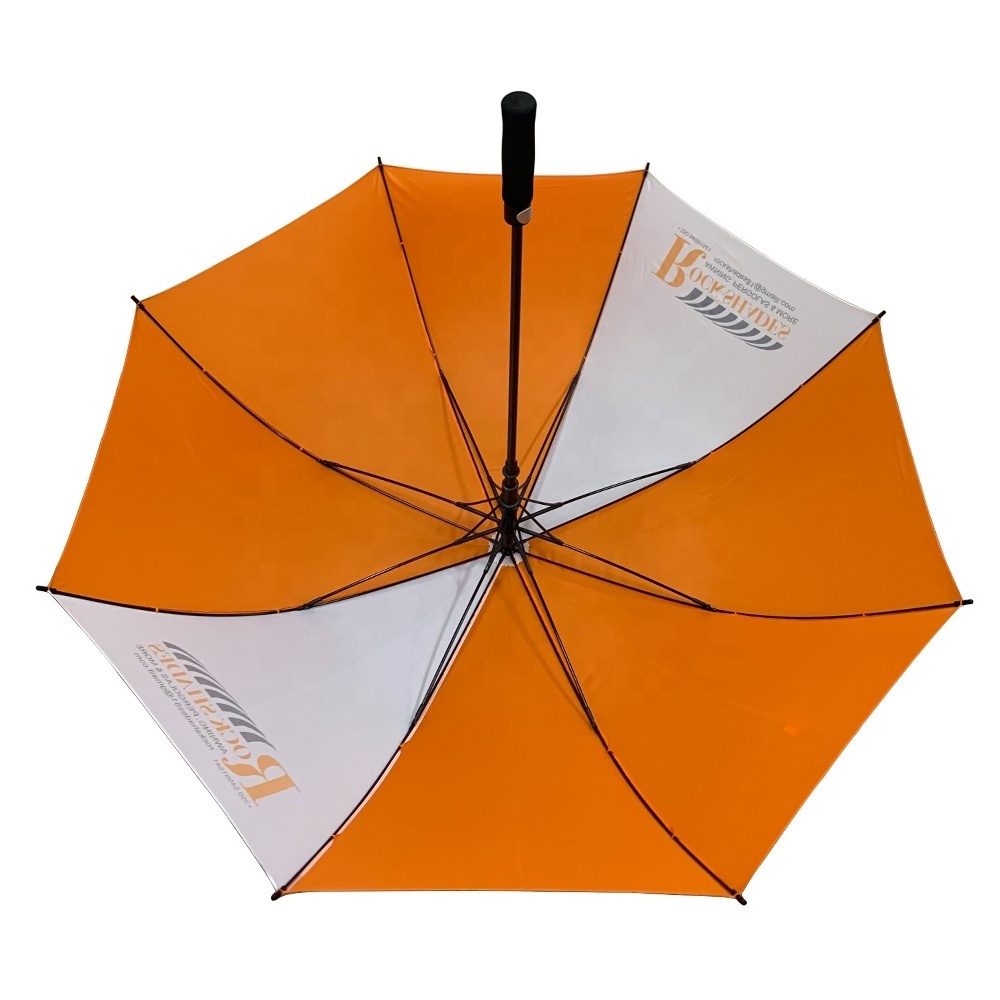 Factory Wholesale Novelty Large 30Inch Auto Open Strong Windproof Promotional Branded Custom Golf Umbrella With Logo Printing