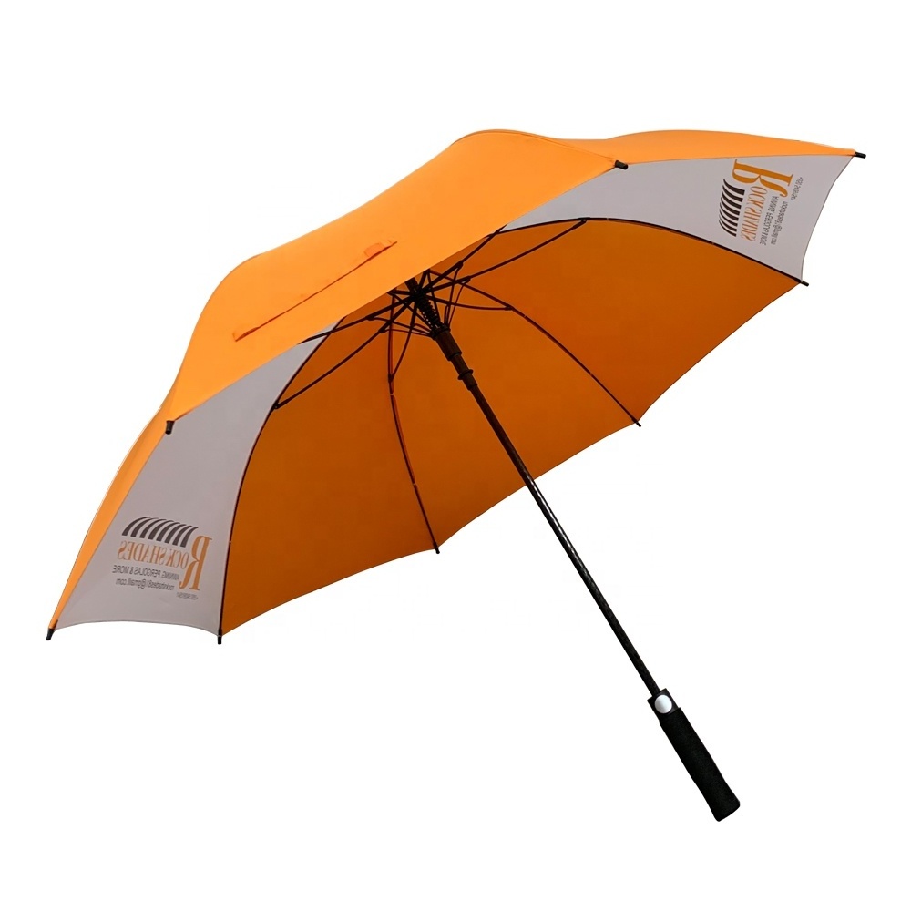 Factory Wholesale Novelty Large 30Inch Auto Open Strong Windproof Promotional Branded Custom Golf Umbrella With Logo Printing