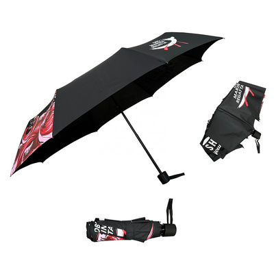 Wholesale Hot Selling 21Inch 8K  Manual Open  3 Fold Umbrella With logo  Printing