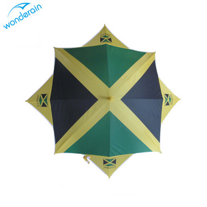 23inch*8k Hotsale Custom Semi-automatic Jamaican National Flag Umbrella with Custom Logo