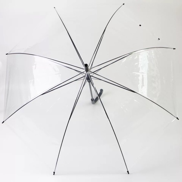 Hot Sale Cheapest 23inch*8K Straight Auto Open Transparent Clear PVC Adult Umbrella with Custom Logo