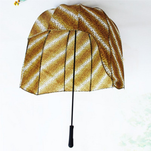 Factory direct supply 23"*10K Dome Shape Advertising Helmet Umbrella with Custom Leopard Print