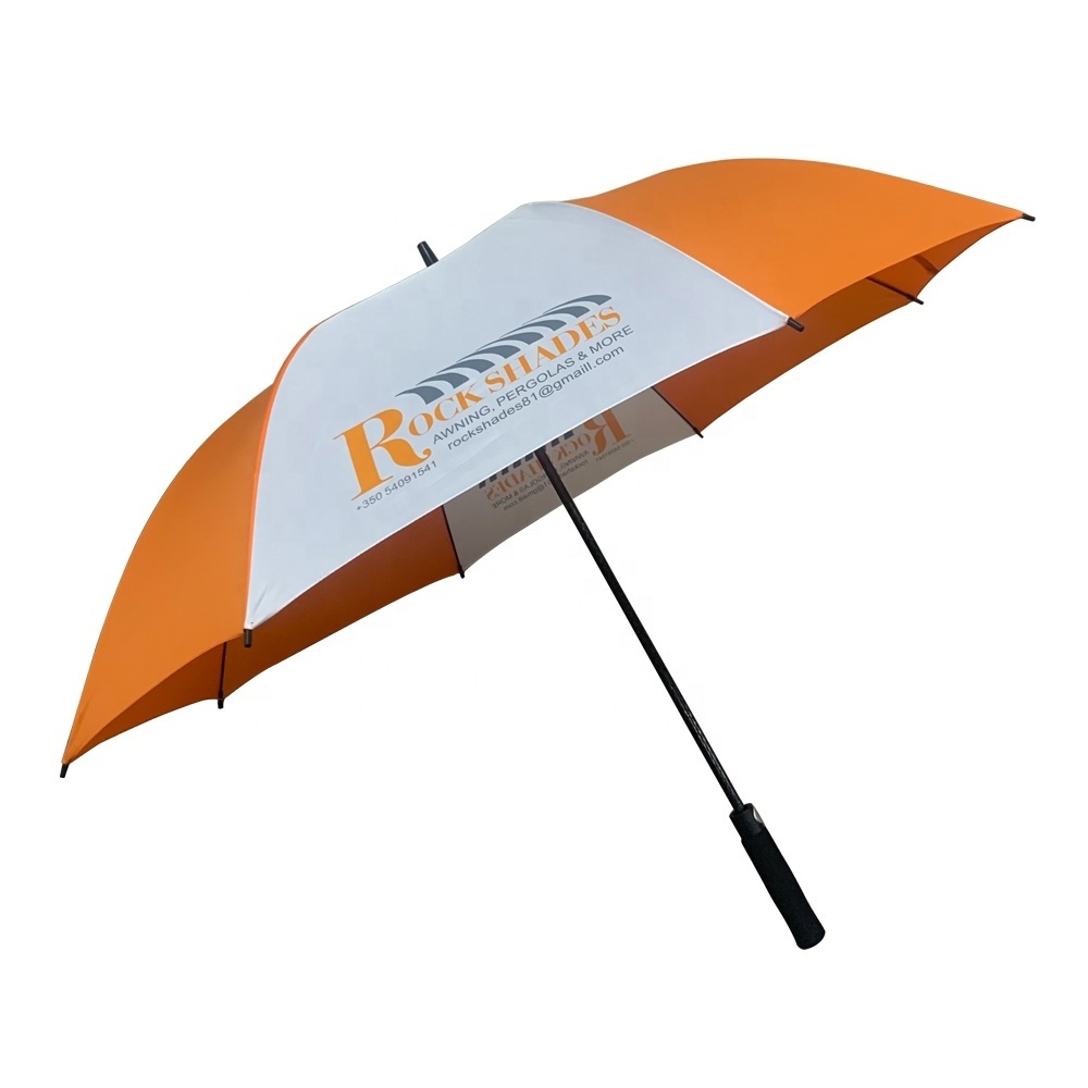 Factory Wholesale Novelty Large 30Inch Auto Open Strong Windproof Promotional Branded Custom Golf Umbrella With Logo Printing