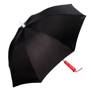 Wholesale Popular 19"*8k Black Manual Open Metal Shaft White Color Carbon Fiber Frame Kid LED Umbrella with Flashlight Handle