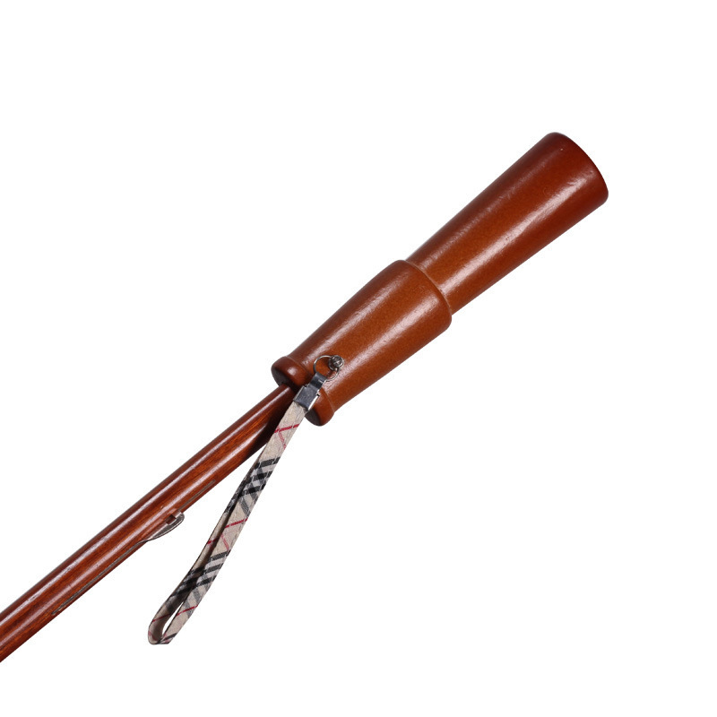 Promotional Retro Classic High Quality 23inch 24ribs Wooden Handle Wooden Shaft Manual Large Straight Umbrella