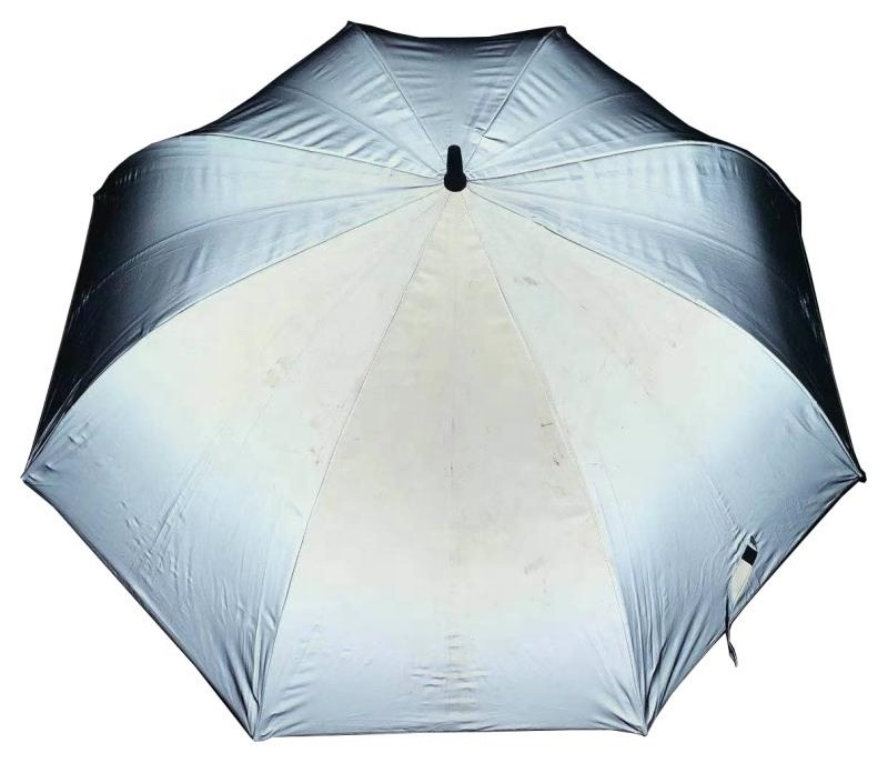 2023  New Design 30Inch 8K Gray Colour Full Fiberglass Reflective Fabric Golf Umbrella