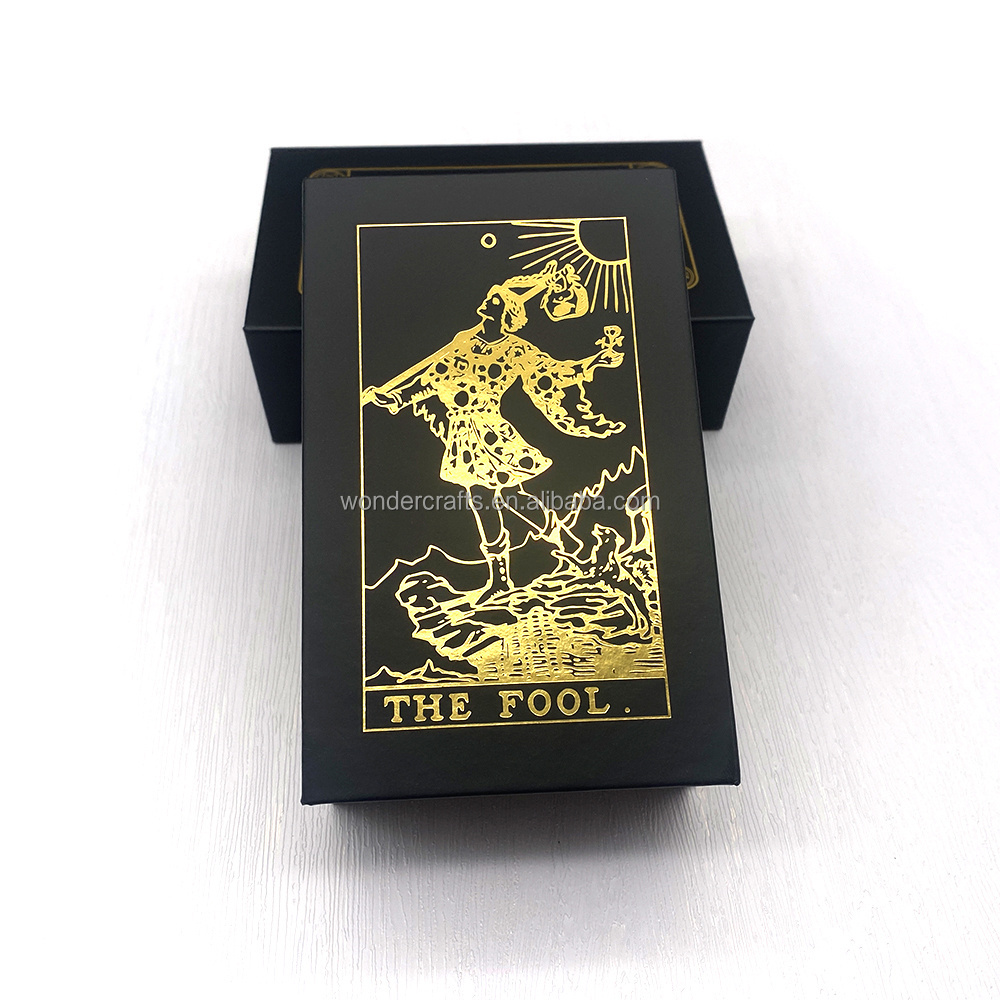 custom wholesale full printing black tarot playing poker game card board game tarot deck cards with guidebook