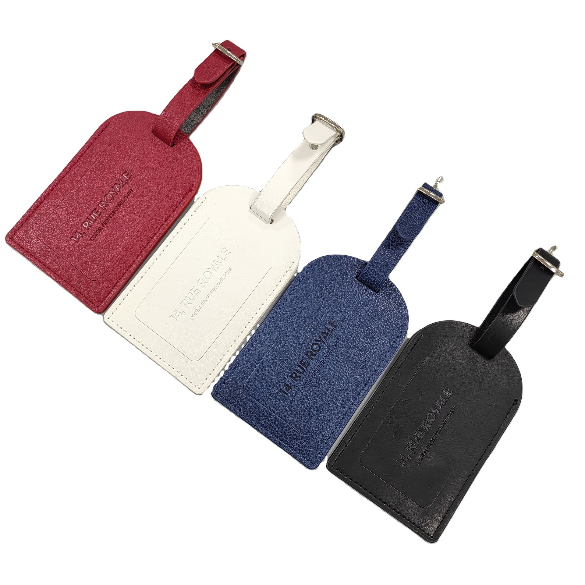 WD High quality custom wholesale PU leather luggage tag , fashion business waterproof pu leather soft pvc travel luggage tags