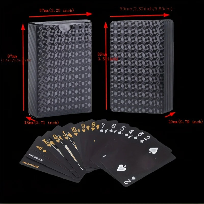 WD wholesale playing cards Plastic PET waterproof durable luxury black board games / game cards / playing cards